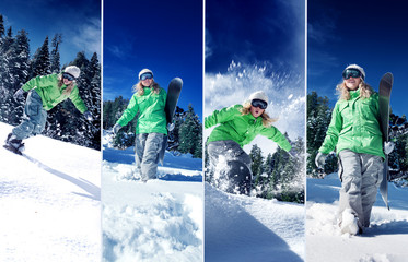 snowboarder theme collage composed of a few different images