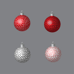 Decorative Balls Dotted for Christmas Tree