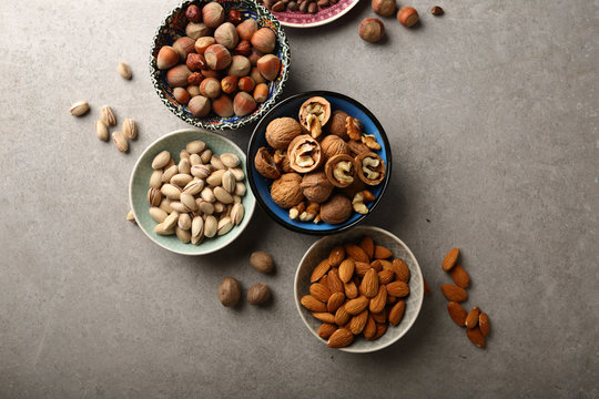 Assorted Nuts In Bowls