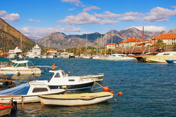 Fototapeta na wymiar View of Kotor Port near Old Town of Kotor. Montenegro