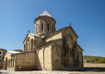Fototapeta na wymiar The Samtavro Monastery is a complex of the Samtavro - Transfiguration Church and the St. Nina Female Convent located at the confluence of the Mtkvari and Aragvi Rivers (Mtskheta, Georgia). 