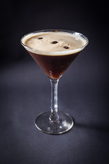 Fresh coctail drink on black background