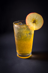 Fresh coctail drink on black background