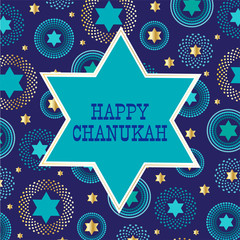 chanukah jewish star on background pattern