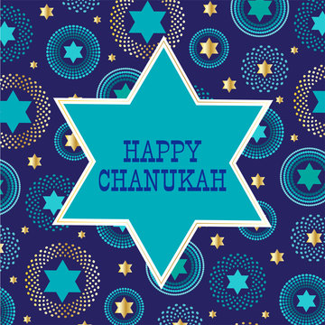 chanukah jewish star on background pattern