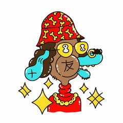 Funny cool dog. Vector modern style 