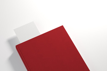 Red planner with white bookmark