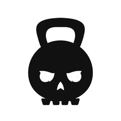 Skull weight kettlebell. Vector modern style 
