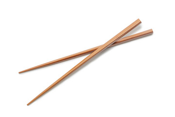 Wooden Chopsticks isolated on white background. Asian Food Chopsticks