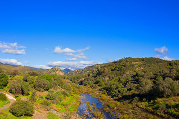 Fototapeta na wymiar River. Beautiful river and mountains. Costa del Sol, Andalusia, Spain.