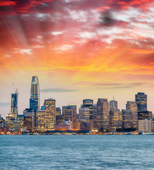Night skyline of San Francisco from Treasure Island