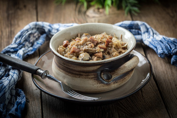 Traditional polish sauerkraut (bigos).