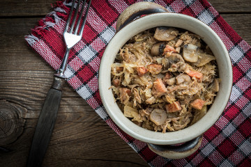 Traditional polish sauerkraut (bigos).