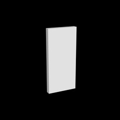 3D font, white letter I standing, vector background