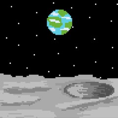 moon pixel art background
