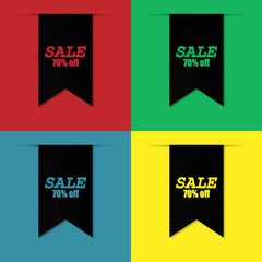 Set of Sale banner template design. This weekend special offer banner, up to 70% off. Vector illustration
