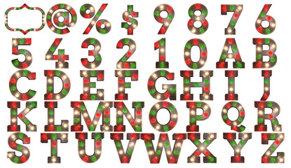 Light bulb Christmas letters silver on