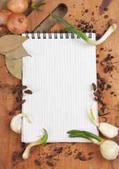 notebook for cooking recipes and spices