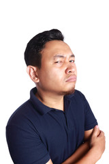 Fototapeta premium Synical Asian Man Expression