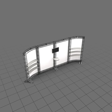 Curved four panel room divider