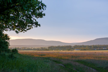 Nice landscape with sunset light