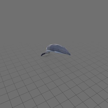 Stylized whale swimming upwards