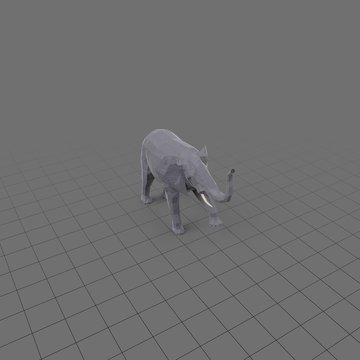 Stylized elephant with raised trunk