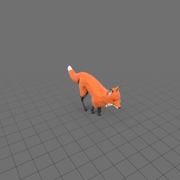 Stylized fox running