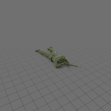 Green plastic soldier with rifle