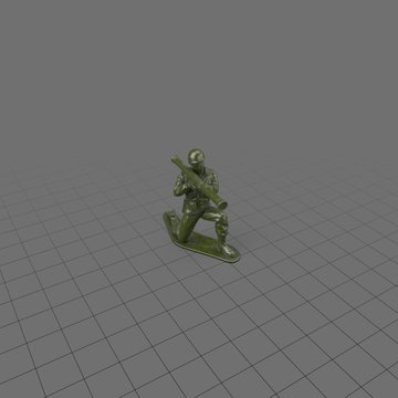 Green plastic soldier with bazooka