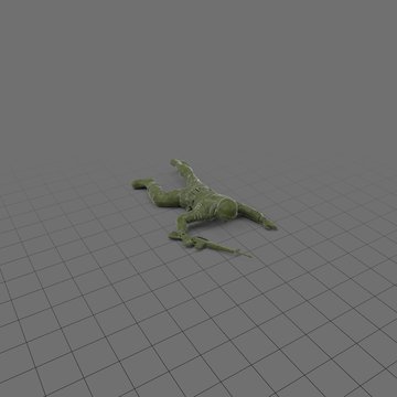 Crawling green plastic soldier