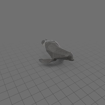Stylized seal swimming