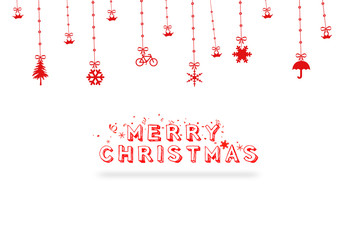 Fototapeta na wymiar Merry Christmas greeting card design, illustration background