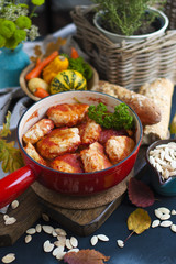 meat patties in a frying pan