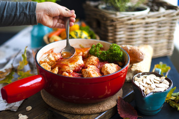 meat patties in a frying pan