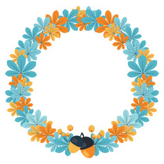 Autumn botanical wreath  for greeting cards and invitations