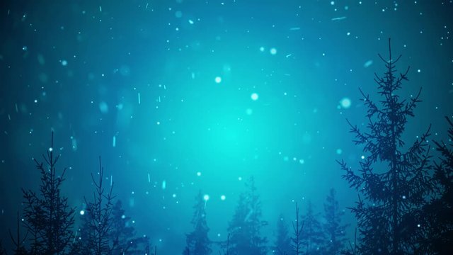 Blue winter snowing background. Christmas animation
