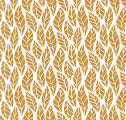 Vector illustration of leaves seamless pattern. Floral organic background. Hand drawn leaf texture.