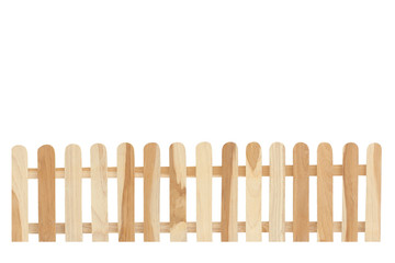 wooden fence isolate on the white background