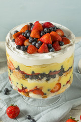 Sweet Homemade Strawberry Trifle Dessert
