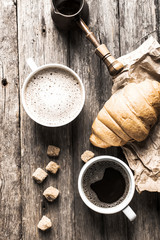 Coffee on a wooden table