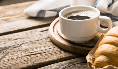 Coffee on a wooden table