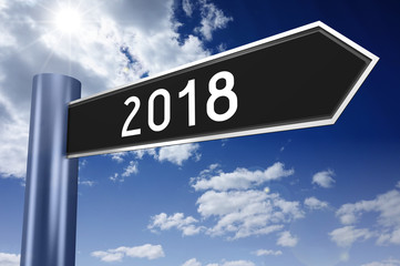 Obraz premium 2018 - signpost/ roadsign