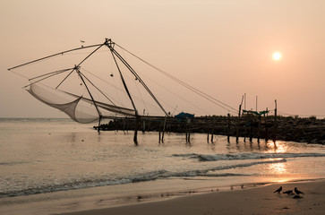 Fototapeta premium Chinese Fishing Nets, Kerala India