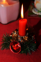 Candle in the table in New Year's Eve