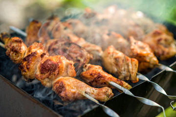 Шашлык Shish kebab from the chicken