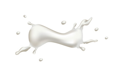 Object milk cream splash, vector