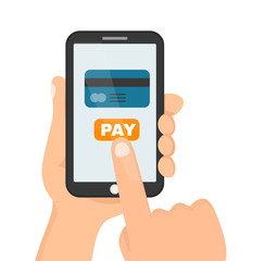 Man holding phone smartphone in hand 