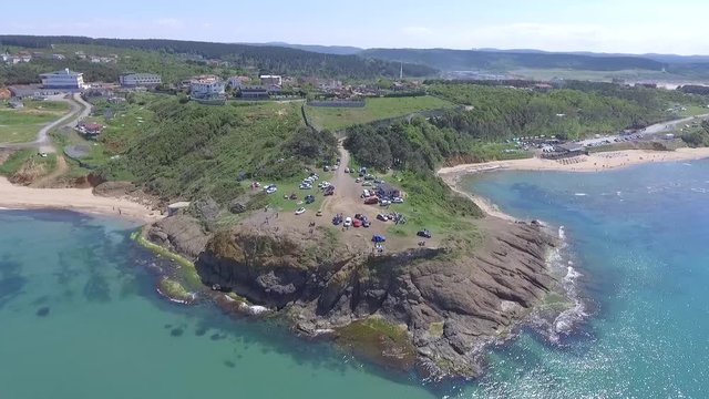istanbul beykoz riva beach drone aerial view 