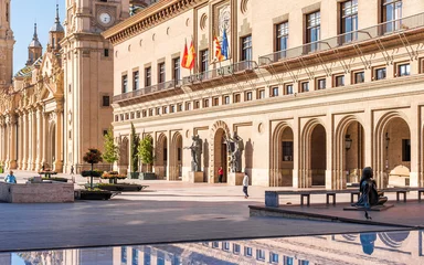 View of the building of the City Hall of Zaragoza, Spain. Copy space for text.